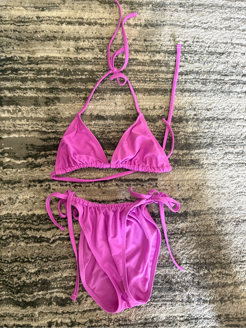 wild fable Bright Pink Triangle Bikini Top